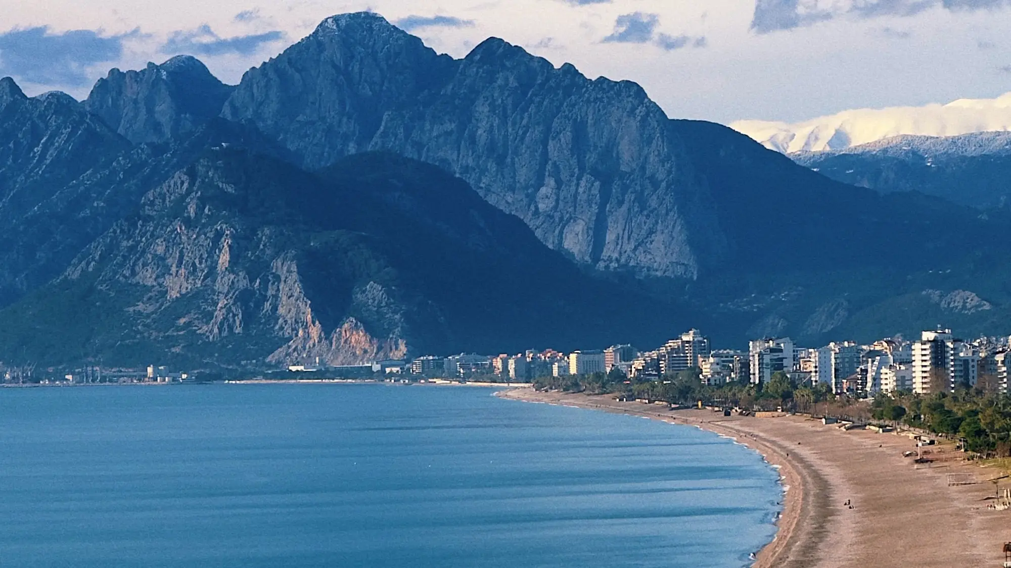 Antalya coastline with mountains behind